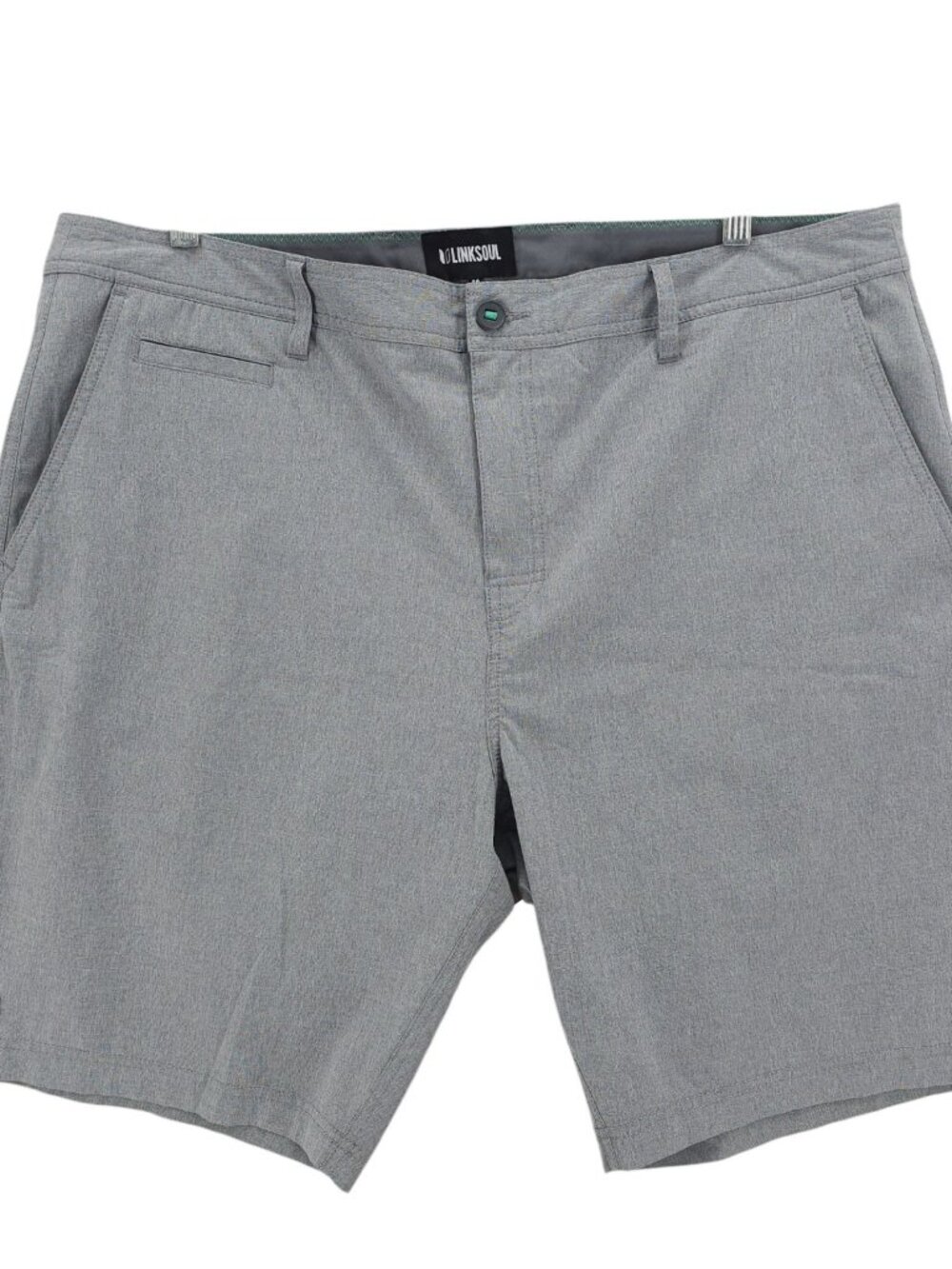 LINKSOUL Boardwalker Shorts Heather Gray Polyester Cotton Stretch Size 40